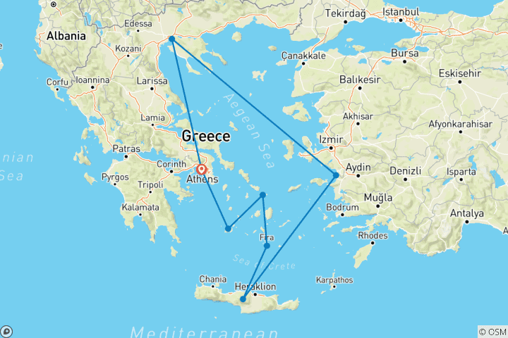 Karte von Aegean Odyssey - 11 Tage