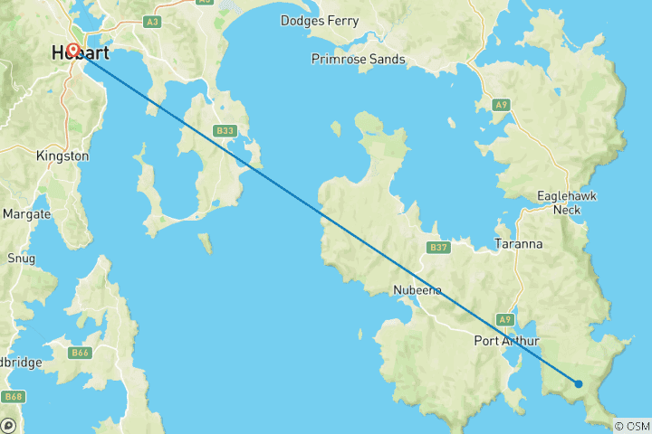 Map of Tasman Peninsula Walking Experience