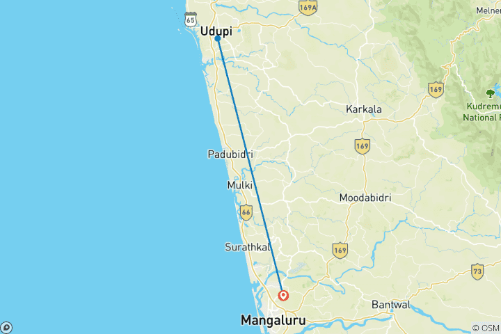 Karte von Mangalore & Udupi: Tempel & Stille