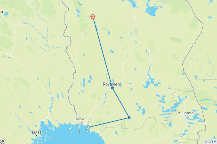 Karte von Finnisches Winterwunderland (8 Tage)