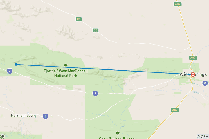 Map of Trek the Larapinta Trail