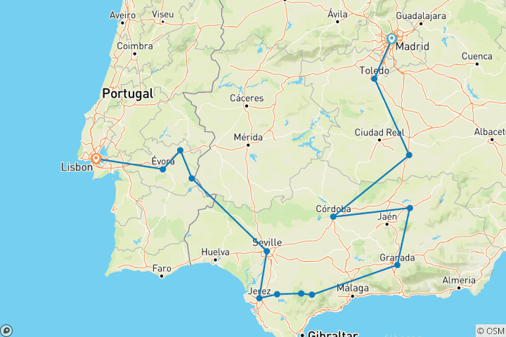 Carte du circuit Inspiration ibérique