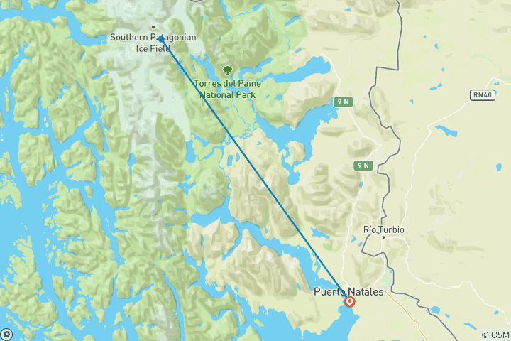 Map of O Trek Standard (8 Days/ 7 Nights)