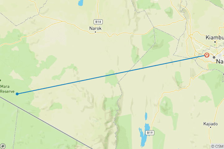 Map of 3 Days Masai Mara Game Reserve Kenya Safari