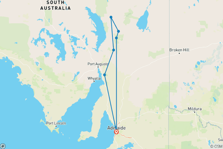 Map of Ikara - Flinders Ranges Hiking Tour