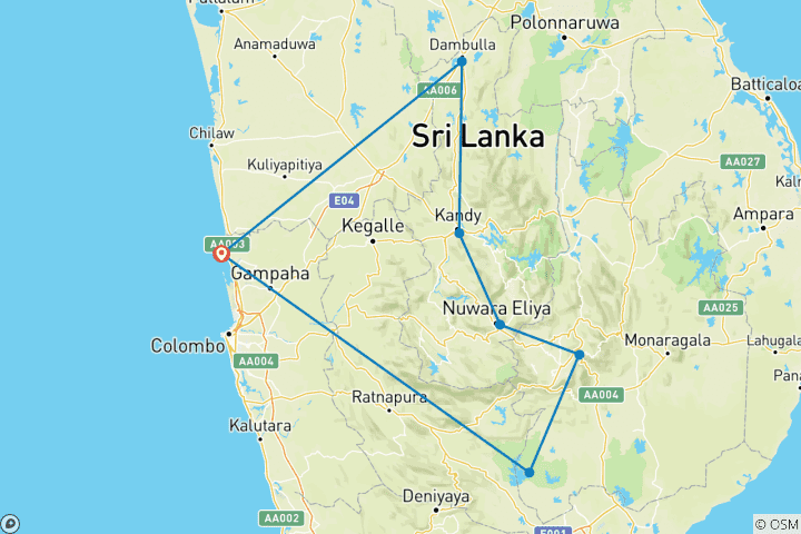 Karte von Das bezaubernde Sri Lanka: Geschichte, Landschaften, Schönheit und Tierwelt