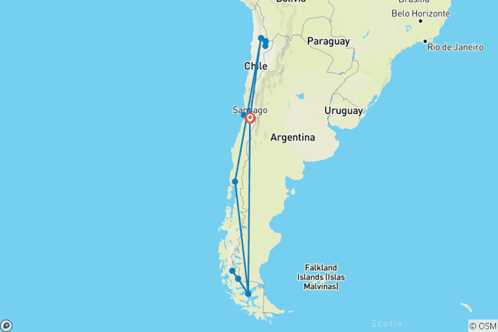 Carte du circuit Le Chili et ses habitants