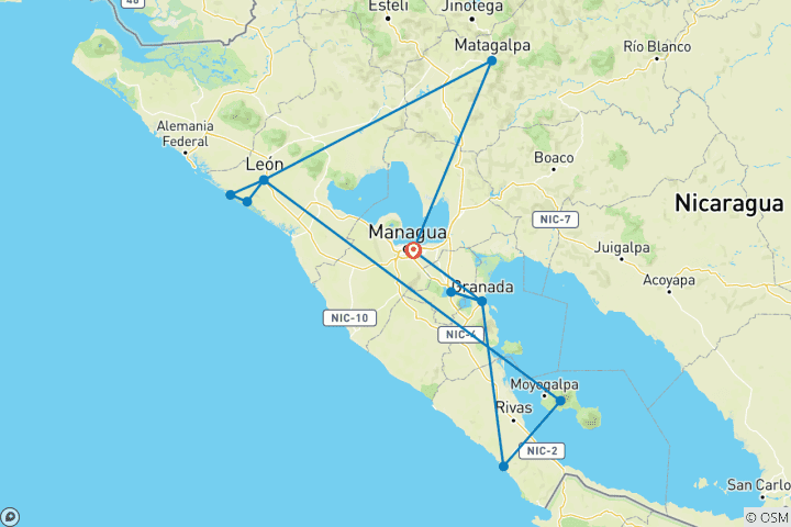 Map of Nicaragua Highlights