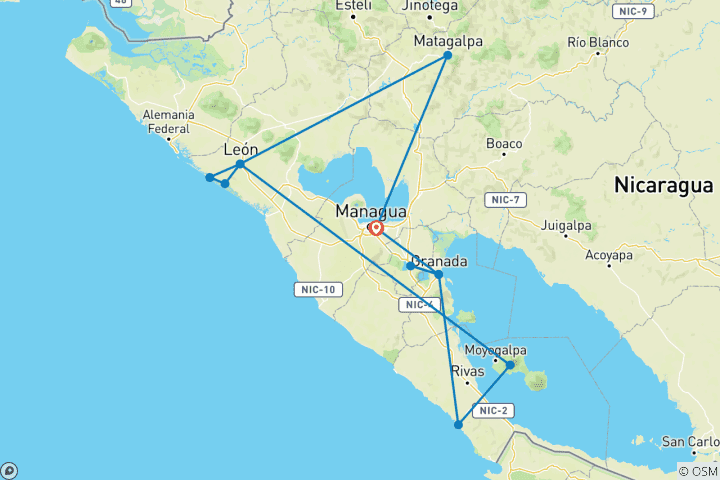 Map of Nicaragua Highlights