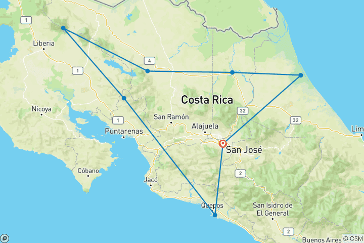 Map of Fascination Costa Rica