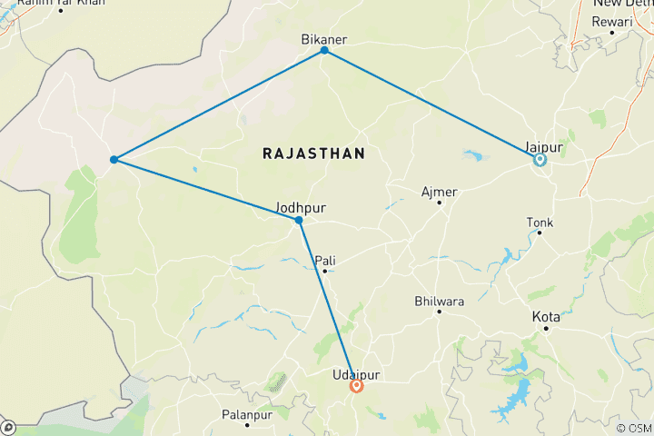 Kaart van GrandagenRajasthan ( Budgetvriendelijk )