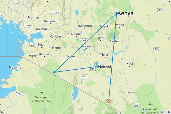 Mapa de Reserva de caza Masai Mara