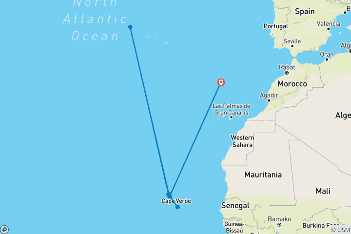 Carte du circuit Les îles du Nord du Cap-Vert - Visite guidée privée