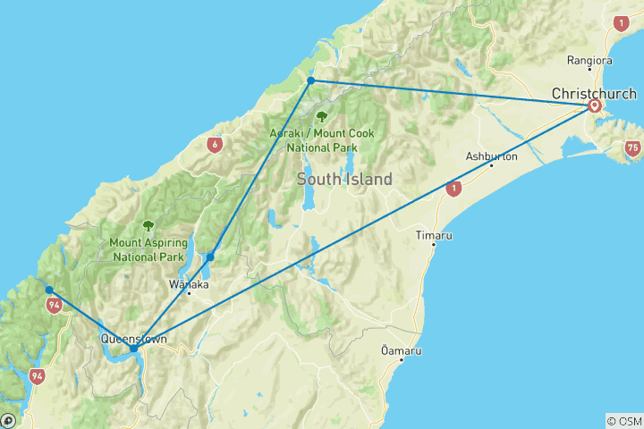Carte du circuit La traversée du Sud - Circuit en petit groupe
