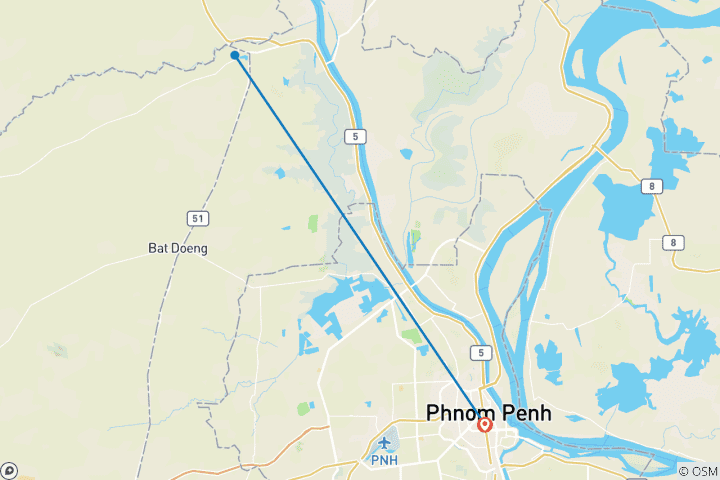 Mapa de Phnom Penh Tour Privado de 2 Días para Explorar Todos los Lugares Destacados