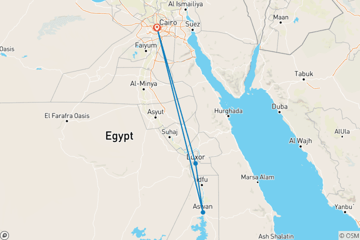 Kaart van De architectonische wonderen van Egypte