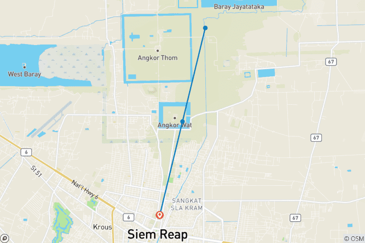 Kaart van Angkor Wat – een eendaagse privé-rondleiding – alle hoogtepunten van de tempels van Angkor