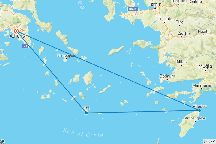 Carte du circuit La belle Grèce