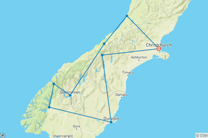 Map of The Southern Circuit Self Drive Tour