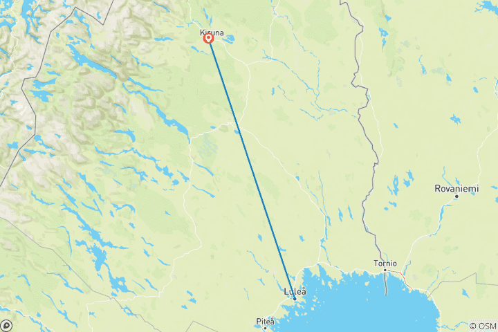 Karte von Aurora Safari & Eishotel Rundreise