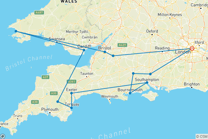 Map of Taste of South England and Wales