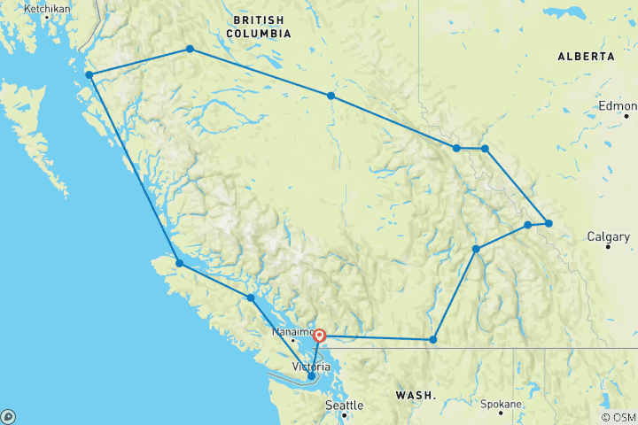 Karte von Den Westen entdecken – mit Inside Passage