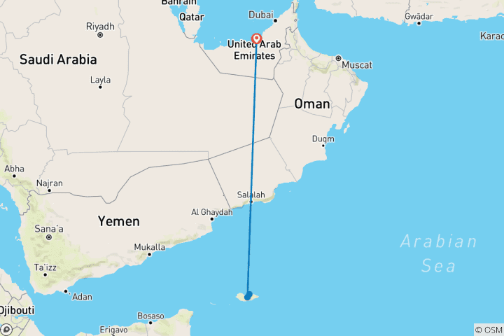 Carte du circuit Socotra - île de la fin des temps