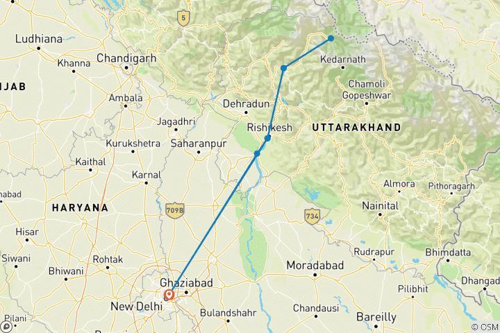 Map of Dream Mountains Around Ganges