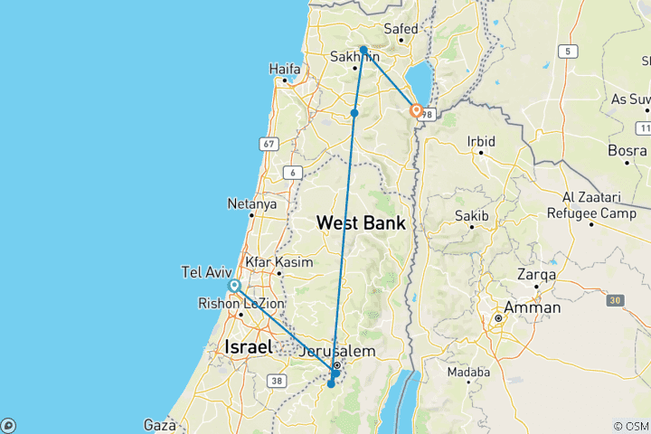 Map of Israel Christian Tour Package Holy Land 4 days