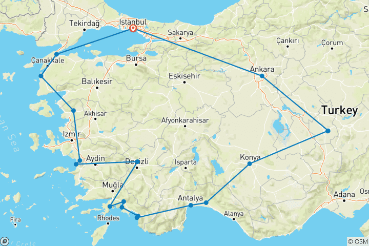 Carte du circuit Tour en tapis volant