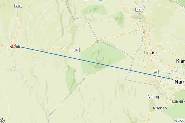 Map of 3 days Masai Mara Safari with open roof  4WD vehicle