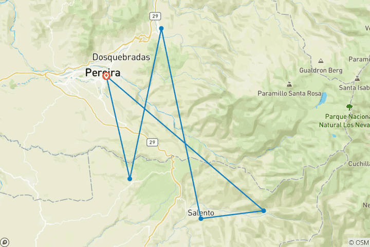 Map of 5 Days Traditional Coffee Zone