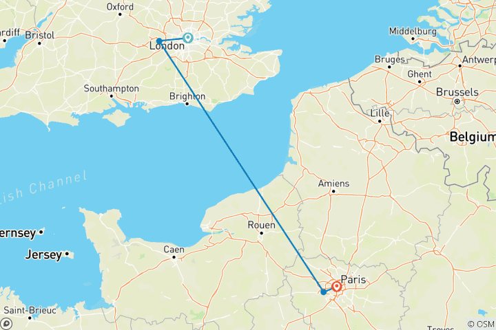 Map of London & Paris  (London to Paris) (2024)