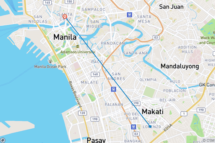 Map of Manila and Pagsanjan Falls: 3-Day Package