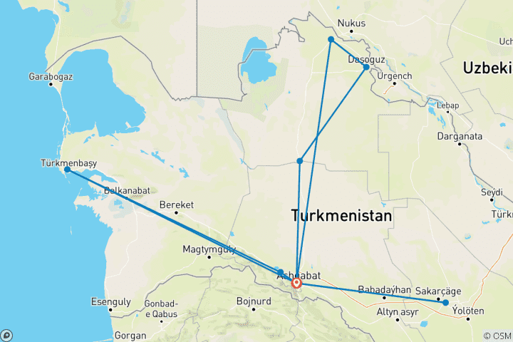 Map of The Whimsical Turkmen Trail
