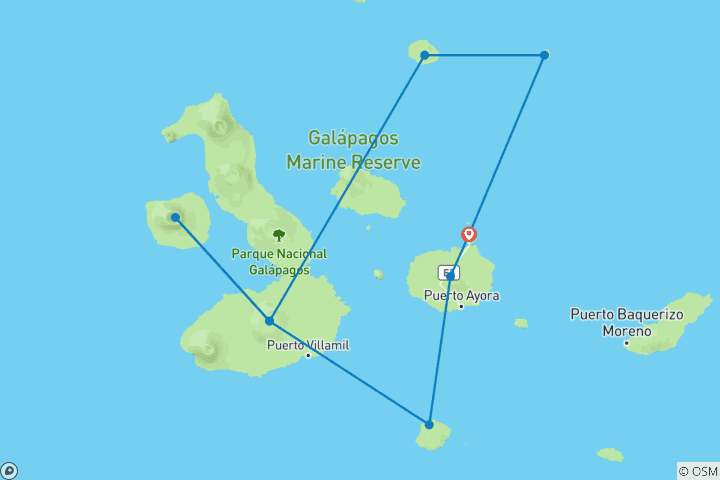 Kaart van Samba Toeristische Superieure Zeilboot  – 8 dagen