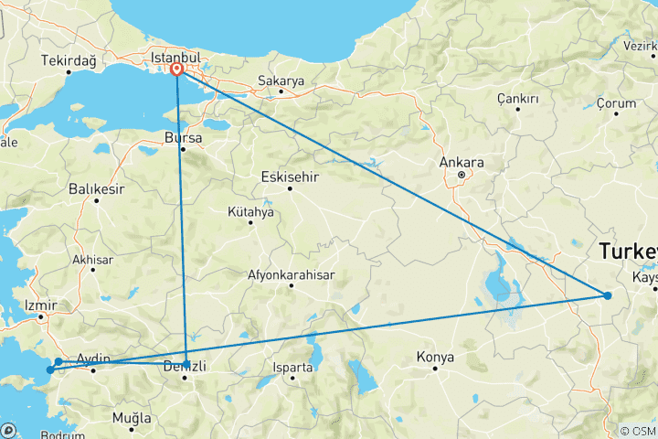 Carte du circuit Les points forts de la Turquie