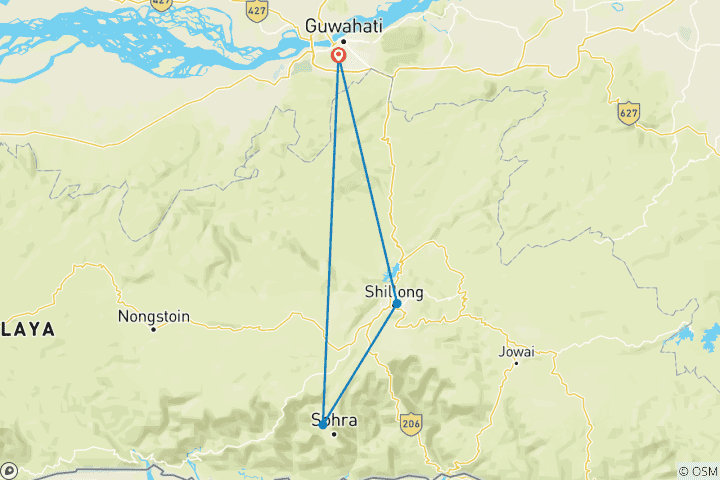 Carte du circuit Joyaux du Nord-Est