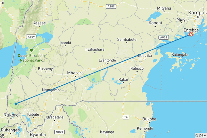 Map of 3 Days Gorilla Trekking in Uganda