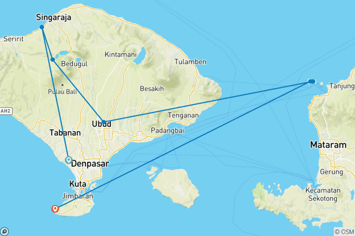 Map of Best of Bali - Feel Free Travel