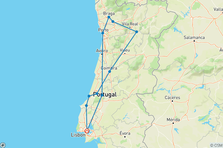 Carte du circuit Merveilles du nord du Portugal