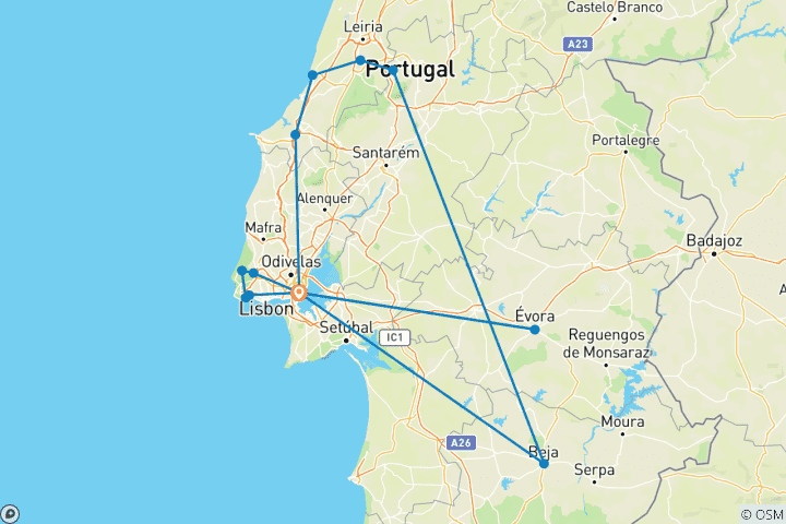 Carte du circuit Portugal - Merveilles du Portugal