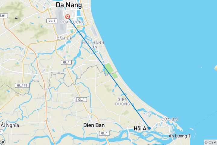 Carte du circuit Hoi An Eco Tour 4 jours