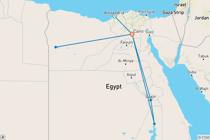 Carte du circuit Croisière sur le Nil et désert<br />
