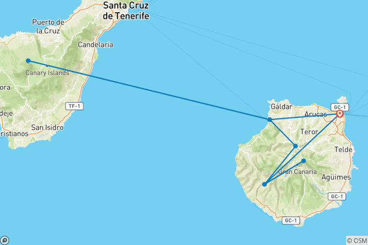 Map of Tour of Gran Canaria & Tenerife