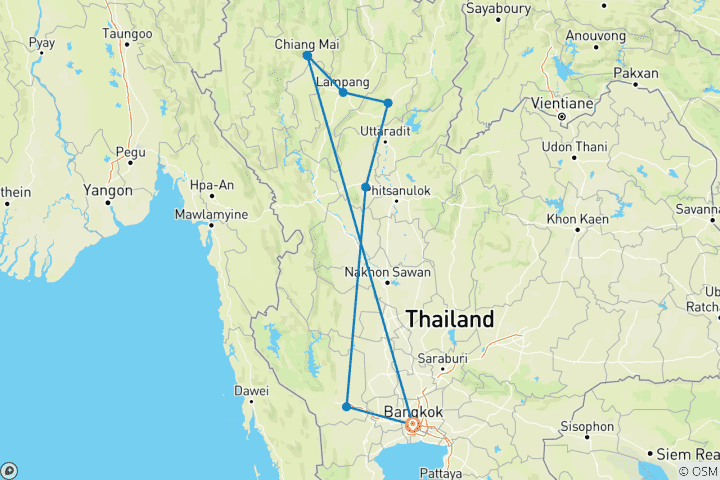 Mapa de Tesoros del norte de Tailandia