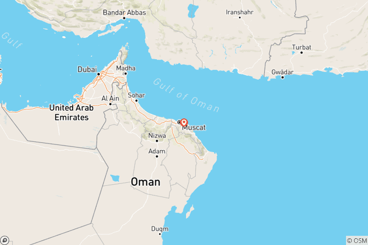 Carte du circuit Forfait Muscat Ultimate City dans des hôtels 3, 4 ou 5*.