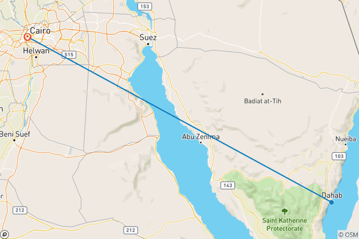 Carte du circuit Sinai et St Catherin