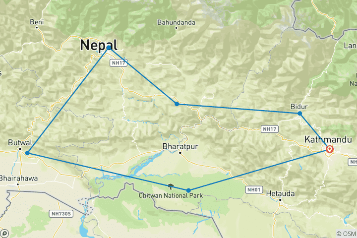 Kaart van Pracht van Nepal