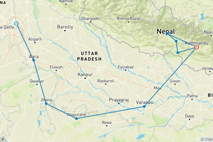 Kaart van Beelden van India & Nepal